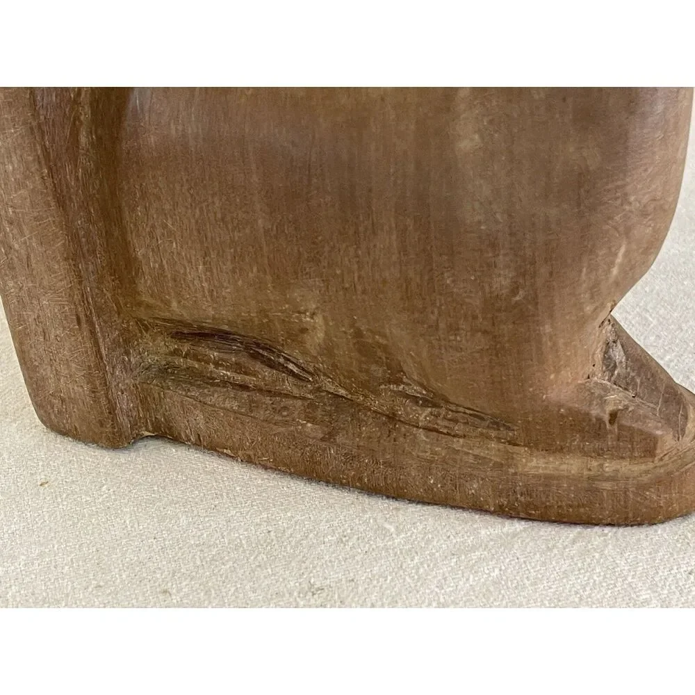 Mid-Century Decor Wood Deer Bookend (1) Hand Carved Antelope Gazelle Heavy Solid
